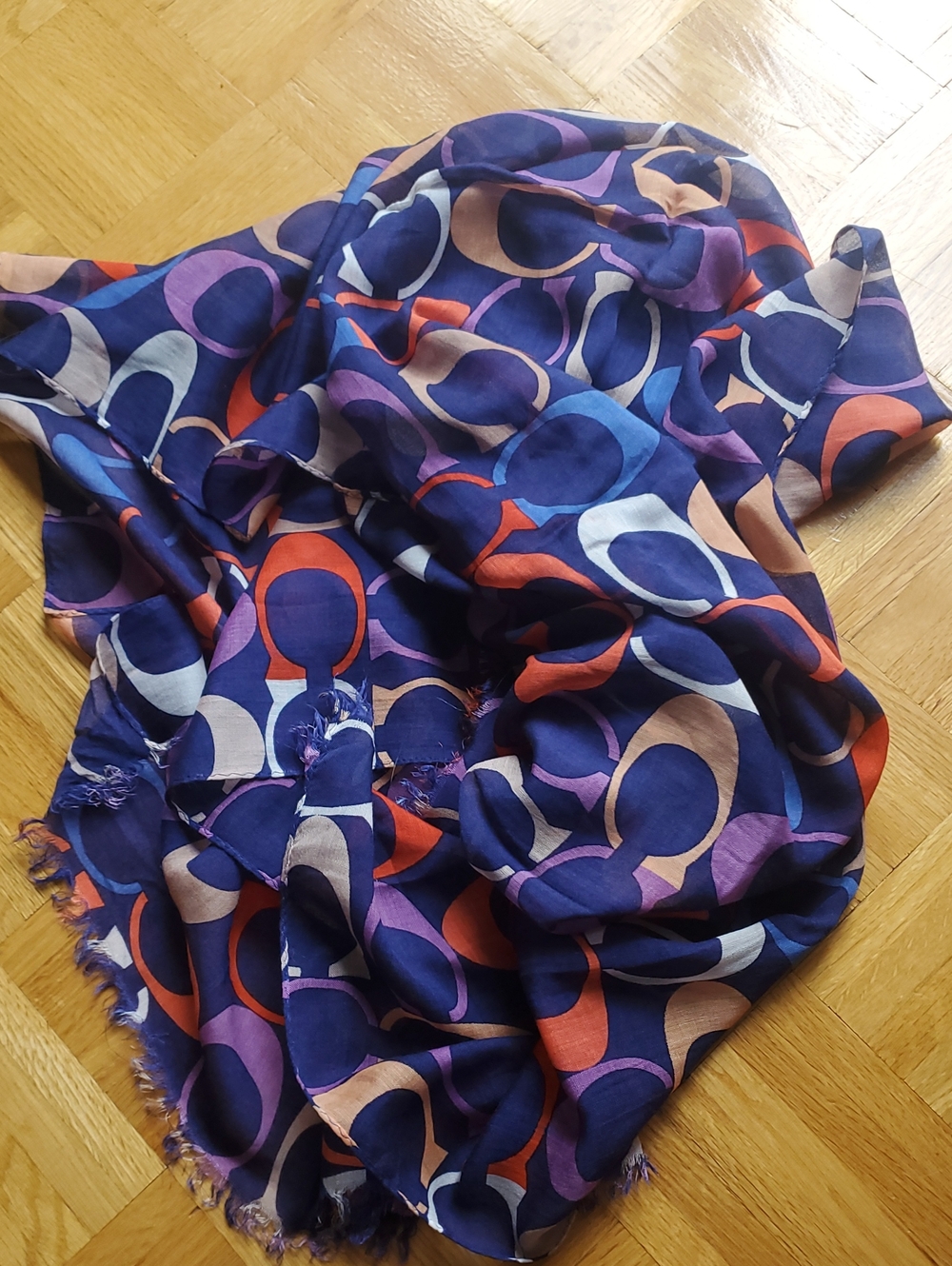 Coach Vintage Purple Scarf Wrap Shawl - Picture 11 of 11